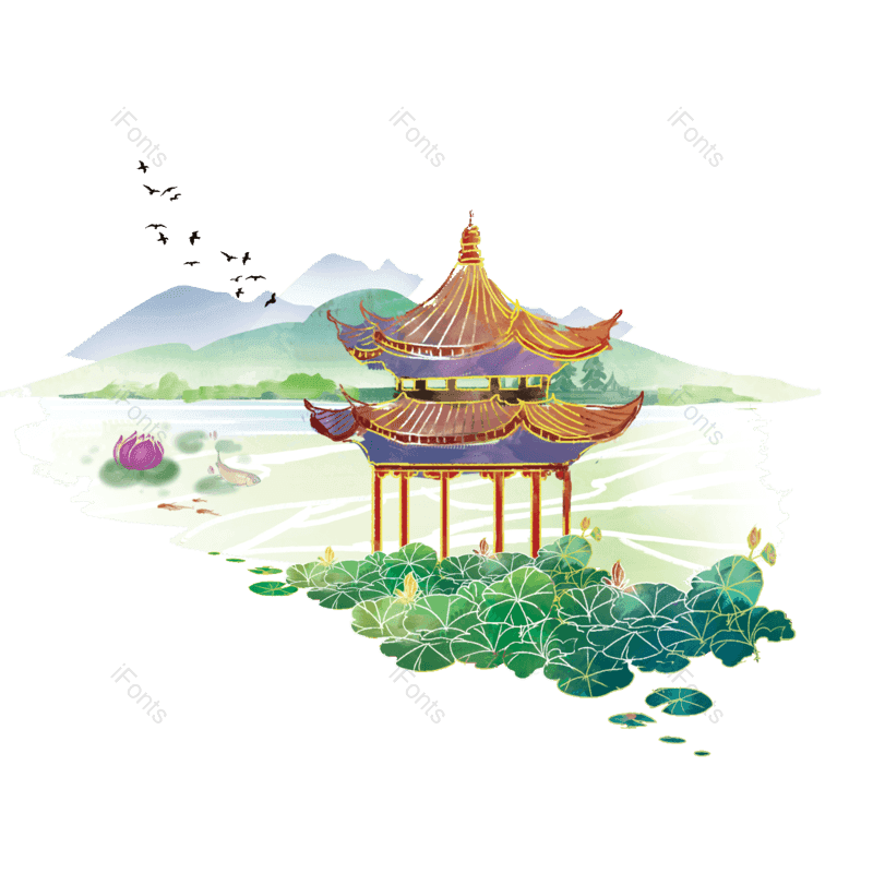 荷花图片,插画元素,风景PNG,免抠素材